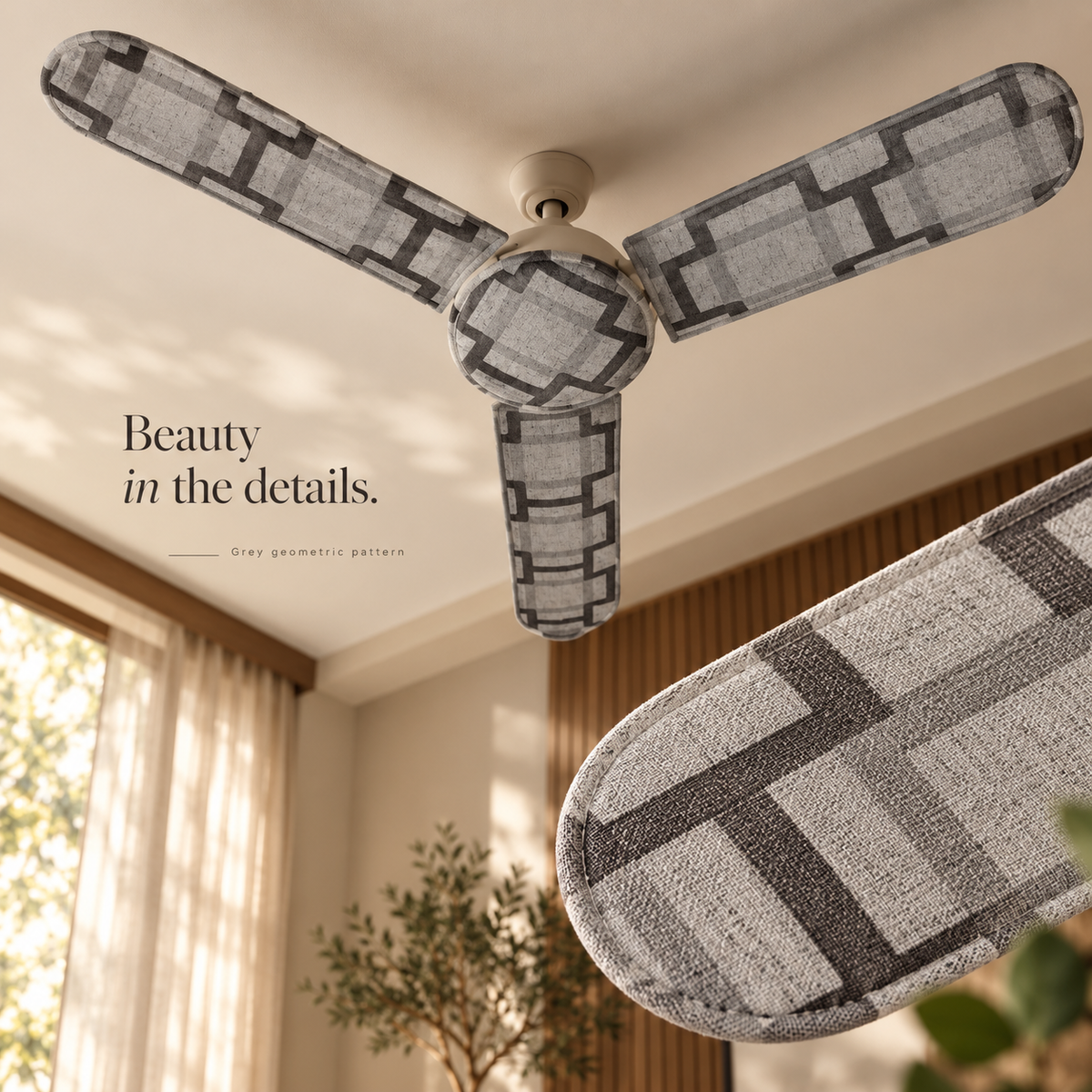 FanGlow™ – Geometric Ceiling Fan Cover Set