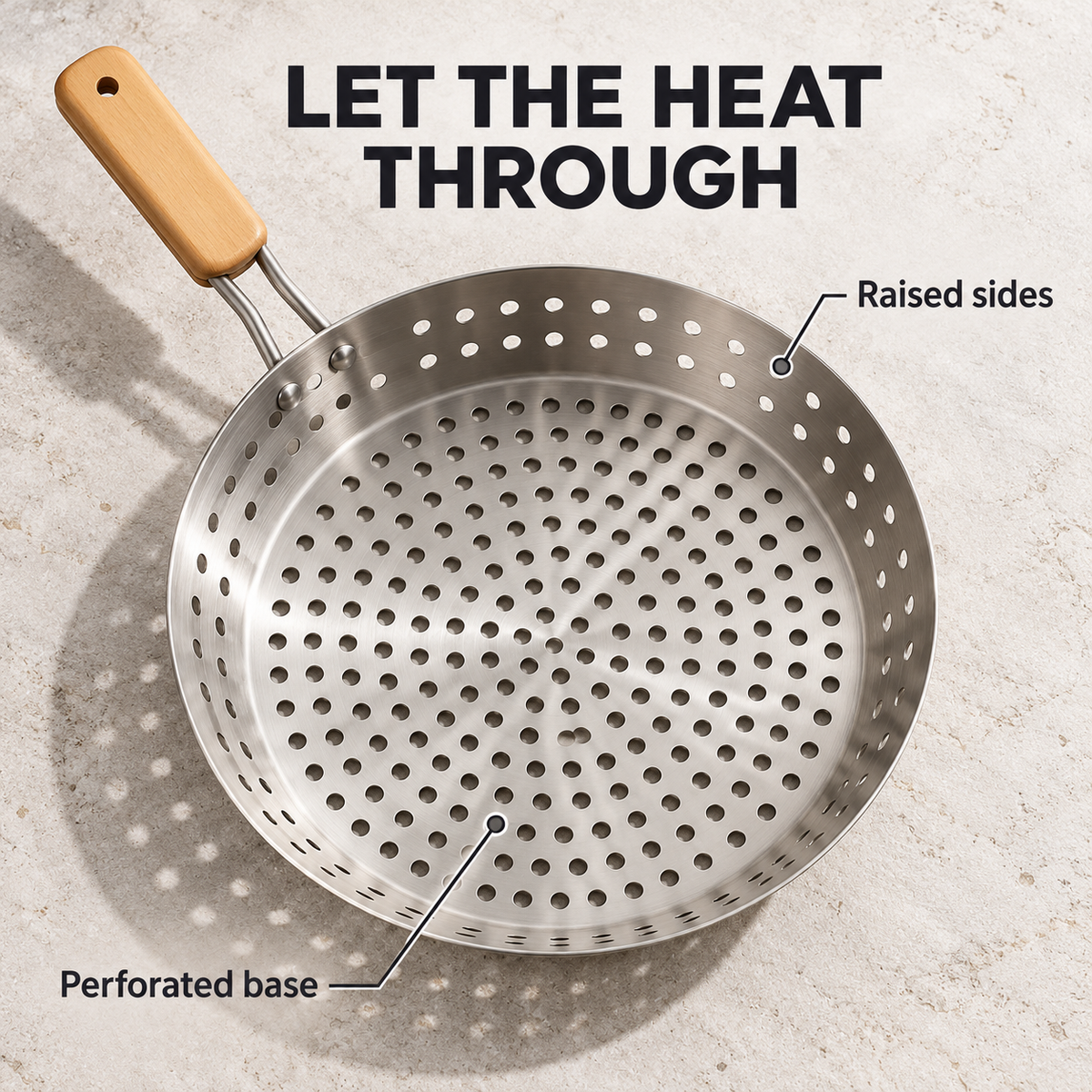 perforated grilling pan