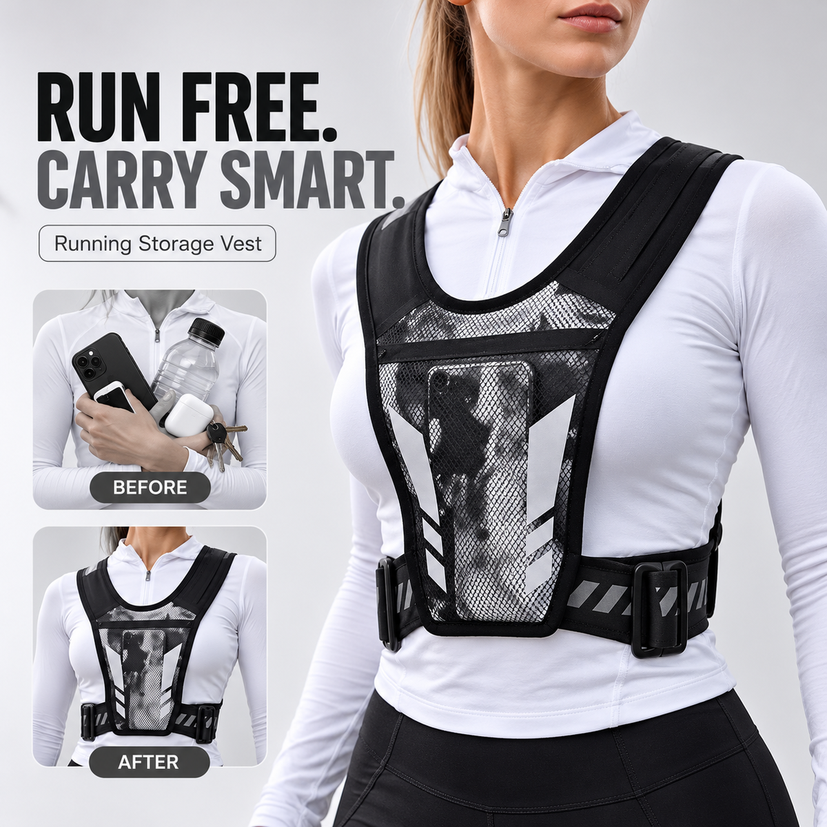RunFree™ Hands-Free Running Storage Vest