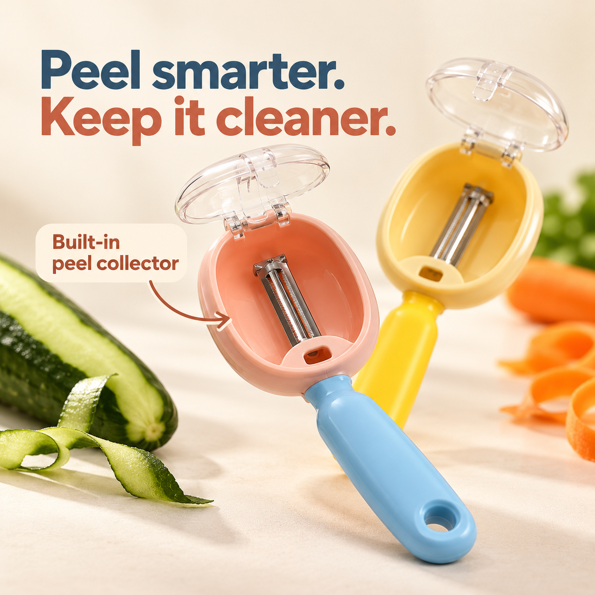2-in-1 Peeler with Peel Collector