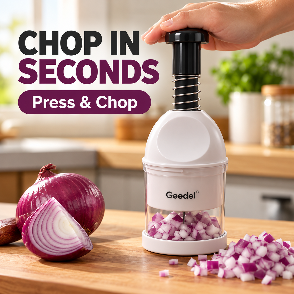 Press &amp; Chop Onion Chopper