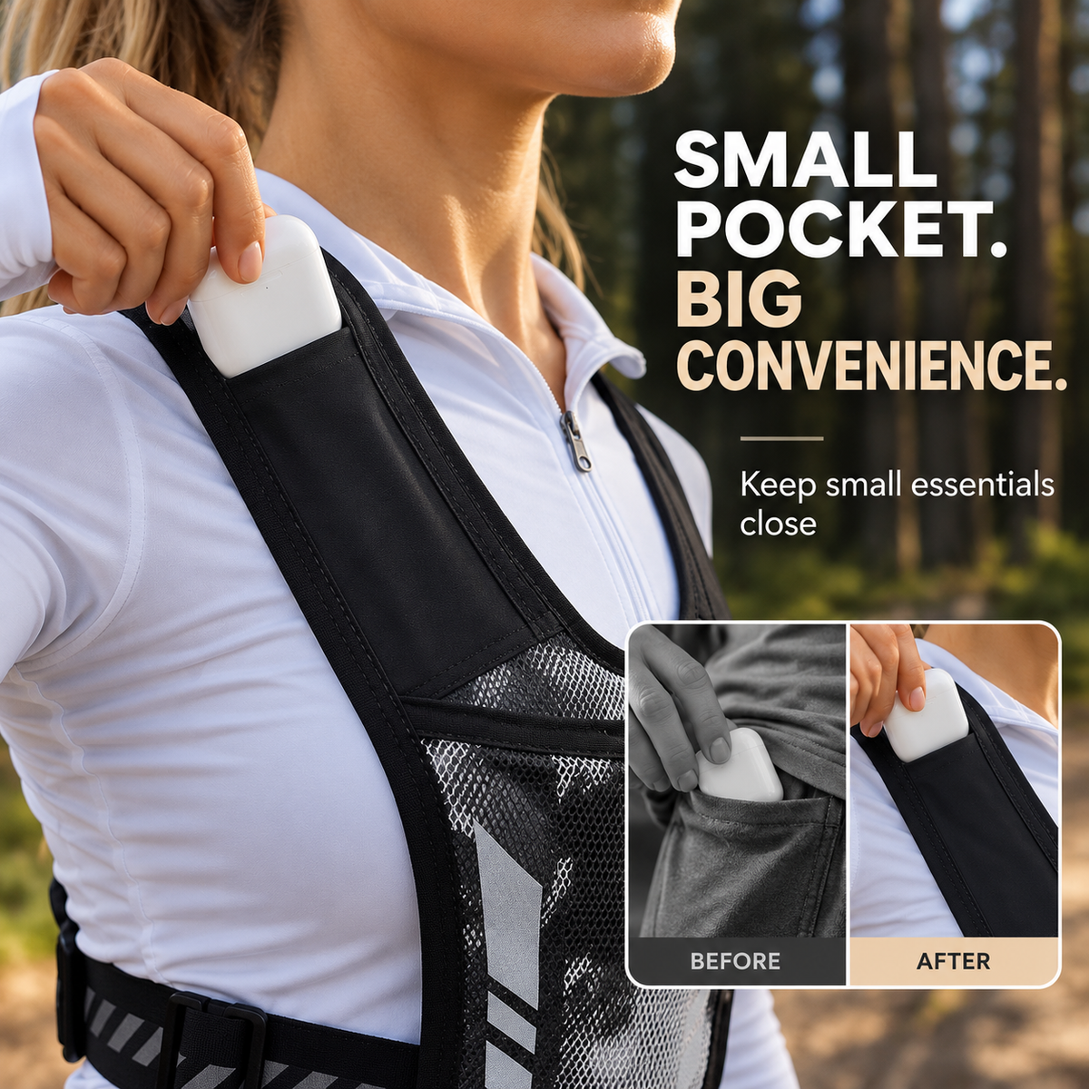 RunFree™ Hands-Free Running Storage Vest