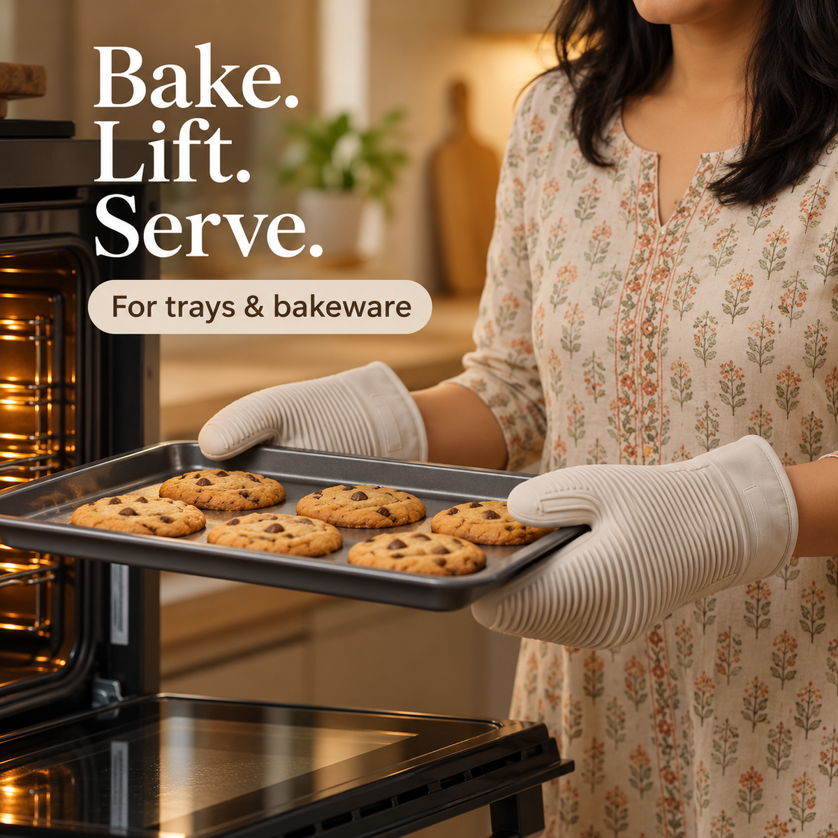 Ribbed Oven Mitts
