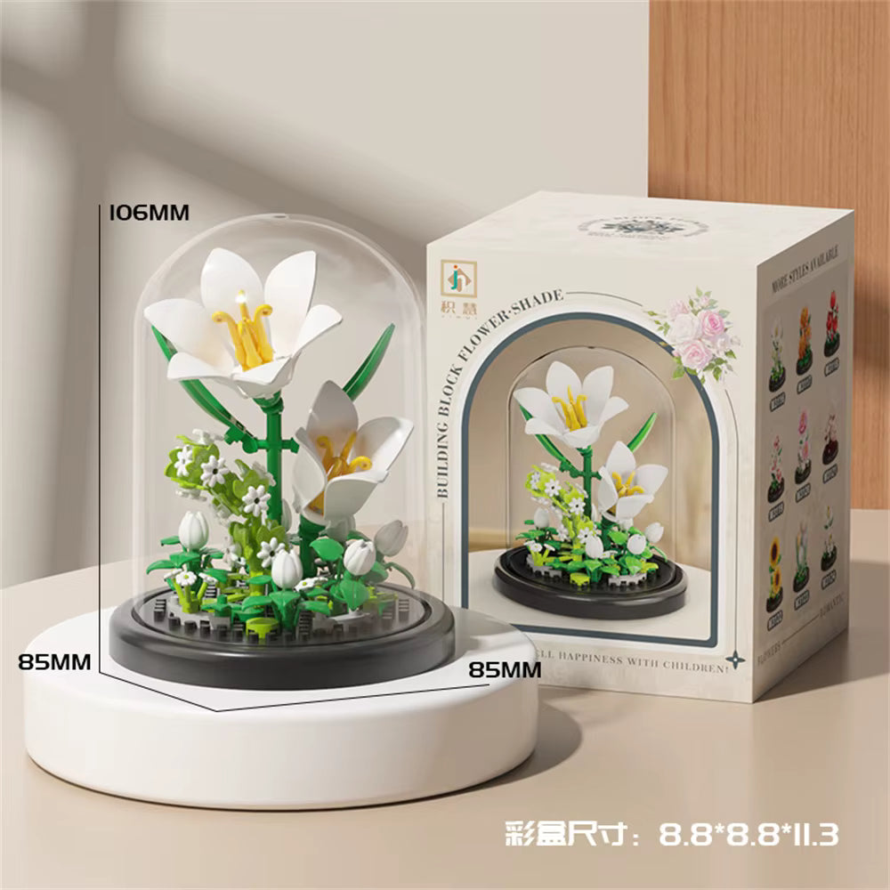 Elegant Glass Flower Building Blocks