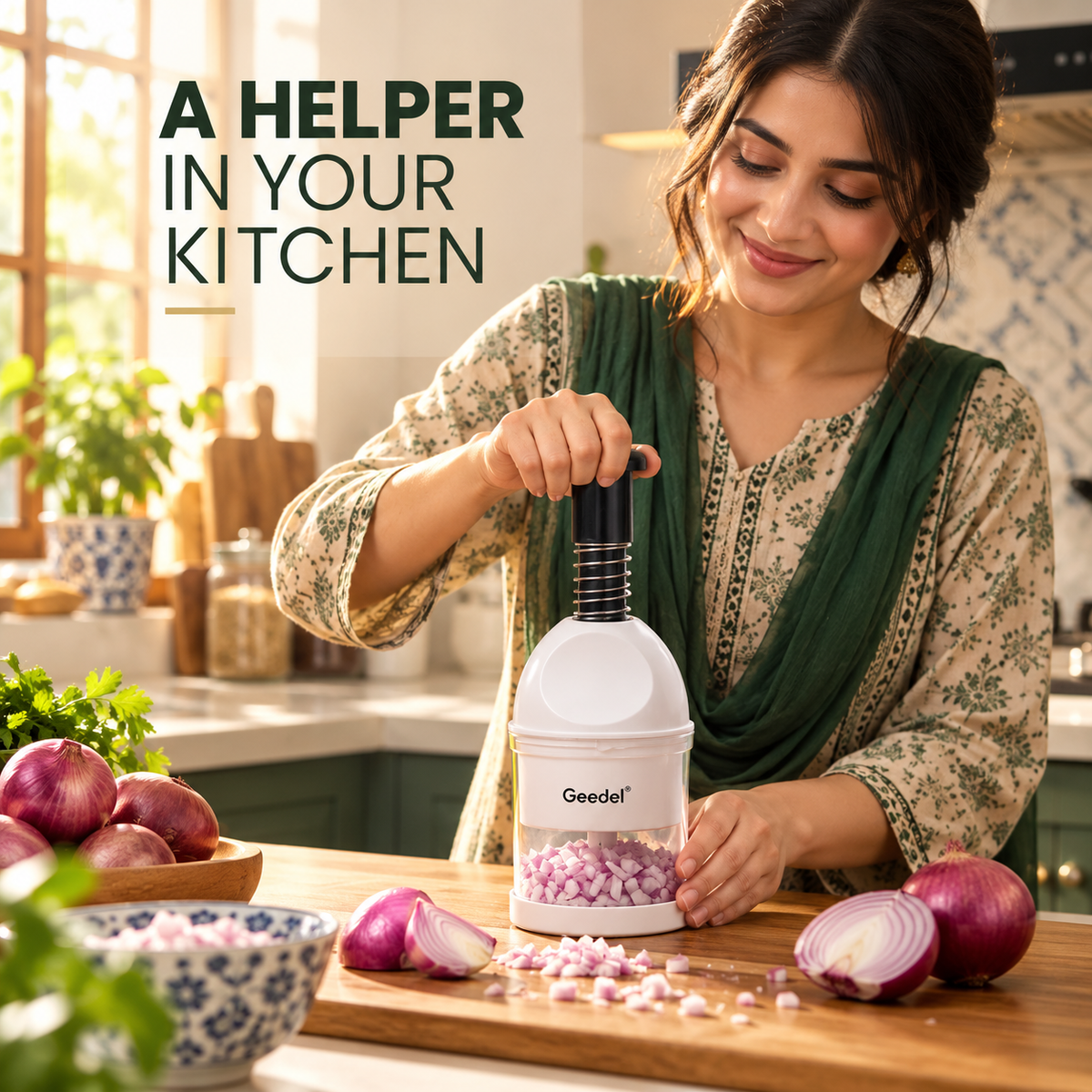 Press &amp; Chop Onion Chopper