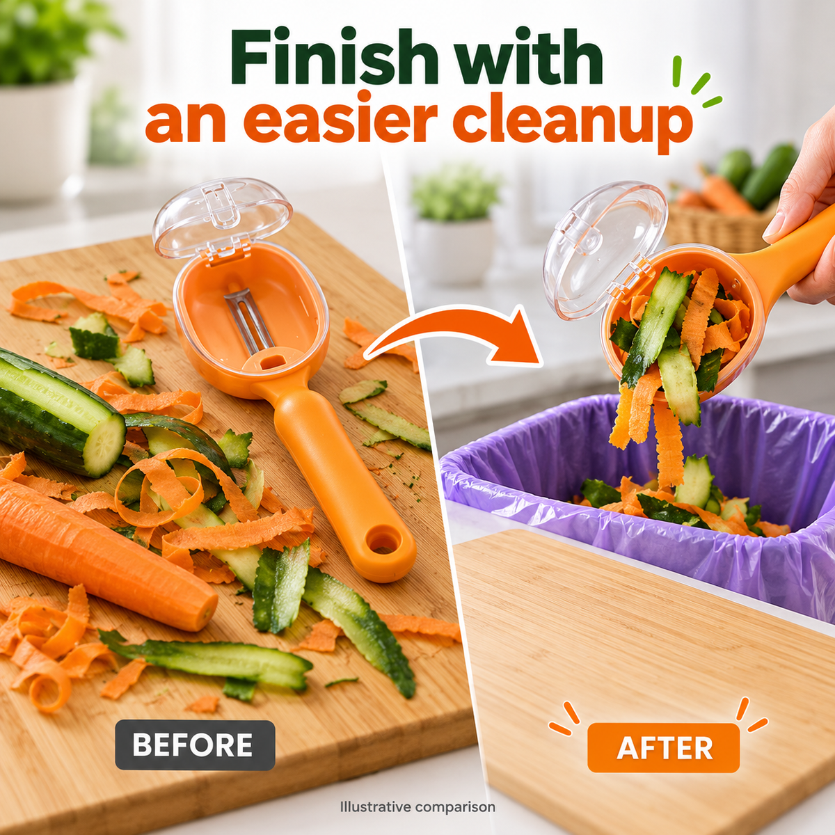 2-in-1 Peeler with Peel Collector