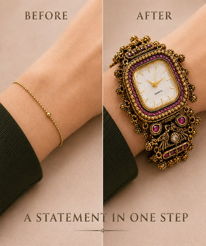 Antique Kundan Watch