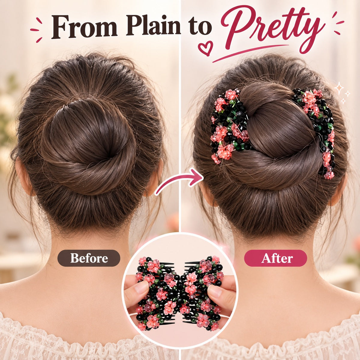 FloralBun™ – Elegant Hair Styling Clip