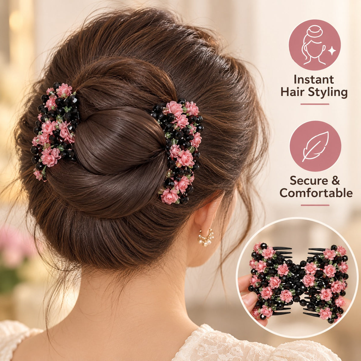 FloralBun™ – Elegant Hair Styling Clip