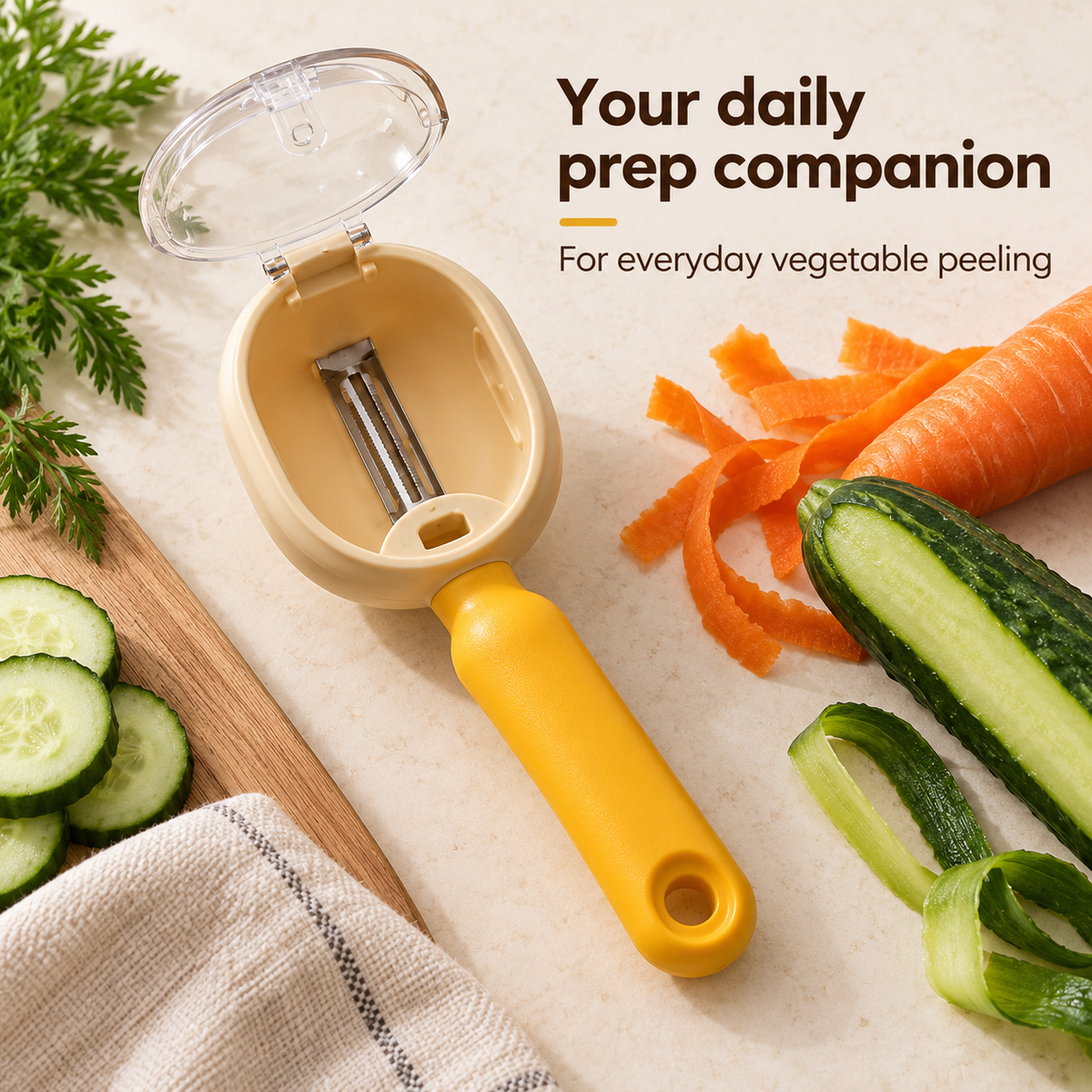 2-in-1 Peeler with Peel Collector