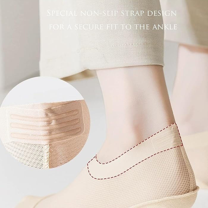 Unisex Ultra Thin Liner Socks Non Slip Combed Cotton No Show Socks