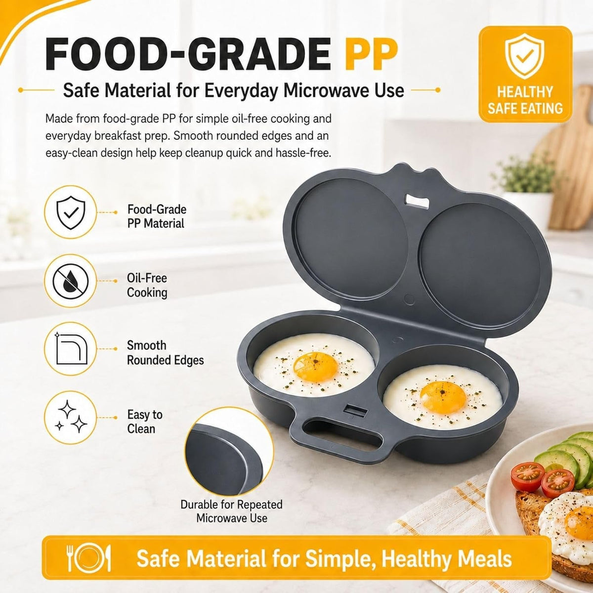🍳 EasyCook™ Double Egg Poacher – Restaurant Style Eggs At Home
