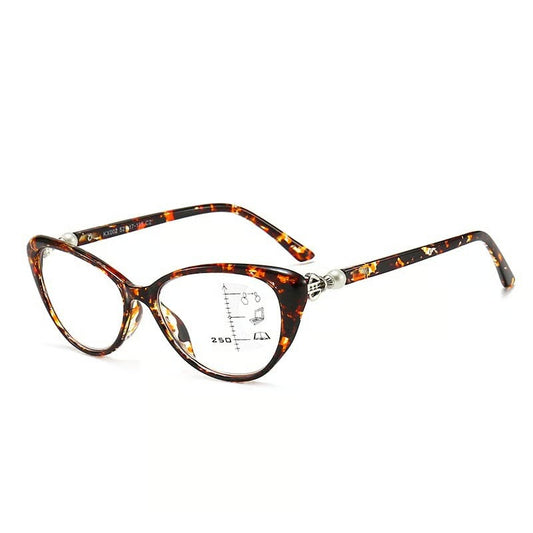 Cat Eye WIith Pearl Hinge Progressive Multifocal Reading Glasses