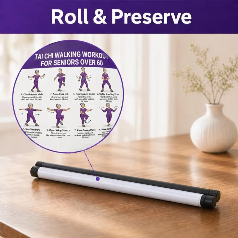 Tai Chi Daily Workout Wall Poster for Seniors