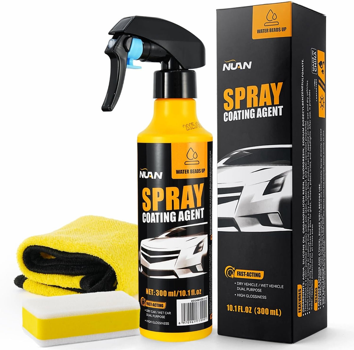 HydroShield Nano Car Coating & Water Repellent Spray