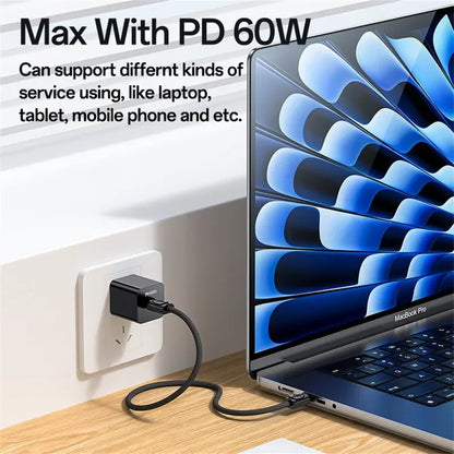 USB C to USB C Data Cable PD 60W Fast Charging Wire with Lanyard