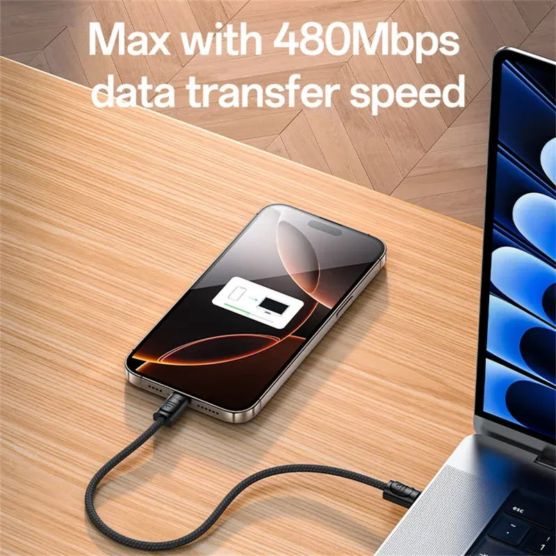 USB C to USB C Data Cable PD 60W Fast Charging Wire with Lanyard