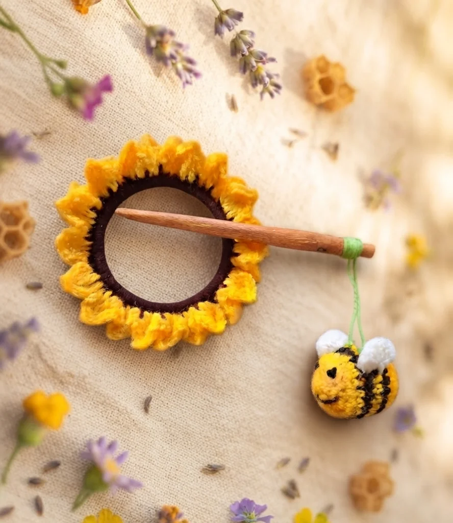 Handmade Crochet Floral Clip