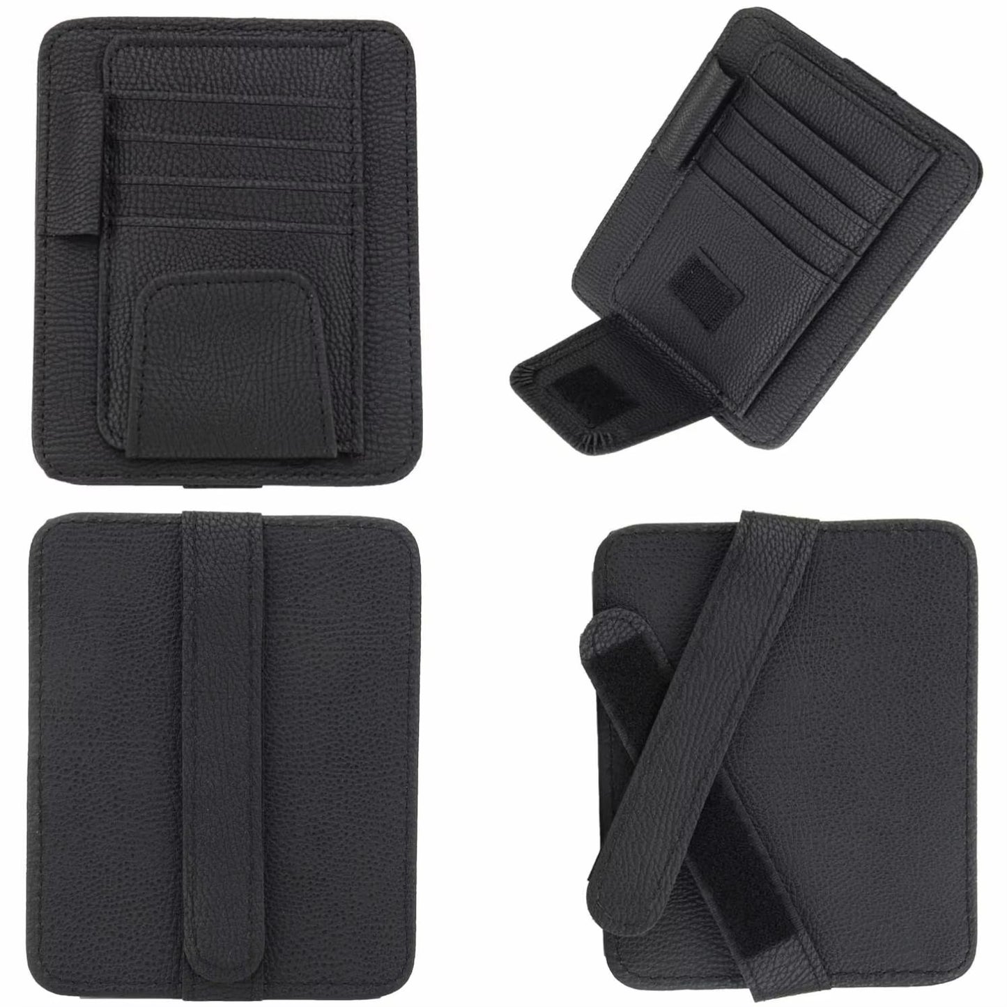 Luxury PU Leather Car Sun Visor Organizer Storage Bag