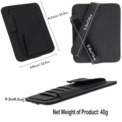 Luxury PU Leather Car Sun Visor Organizer Storage Bag