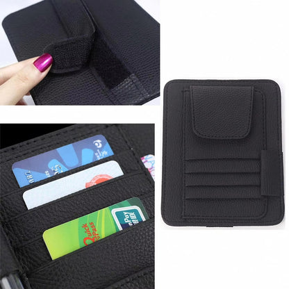 Luxury PU Leather Car Sun Visor Organizer Storage Bag