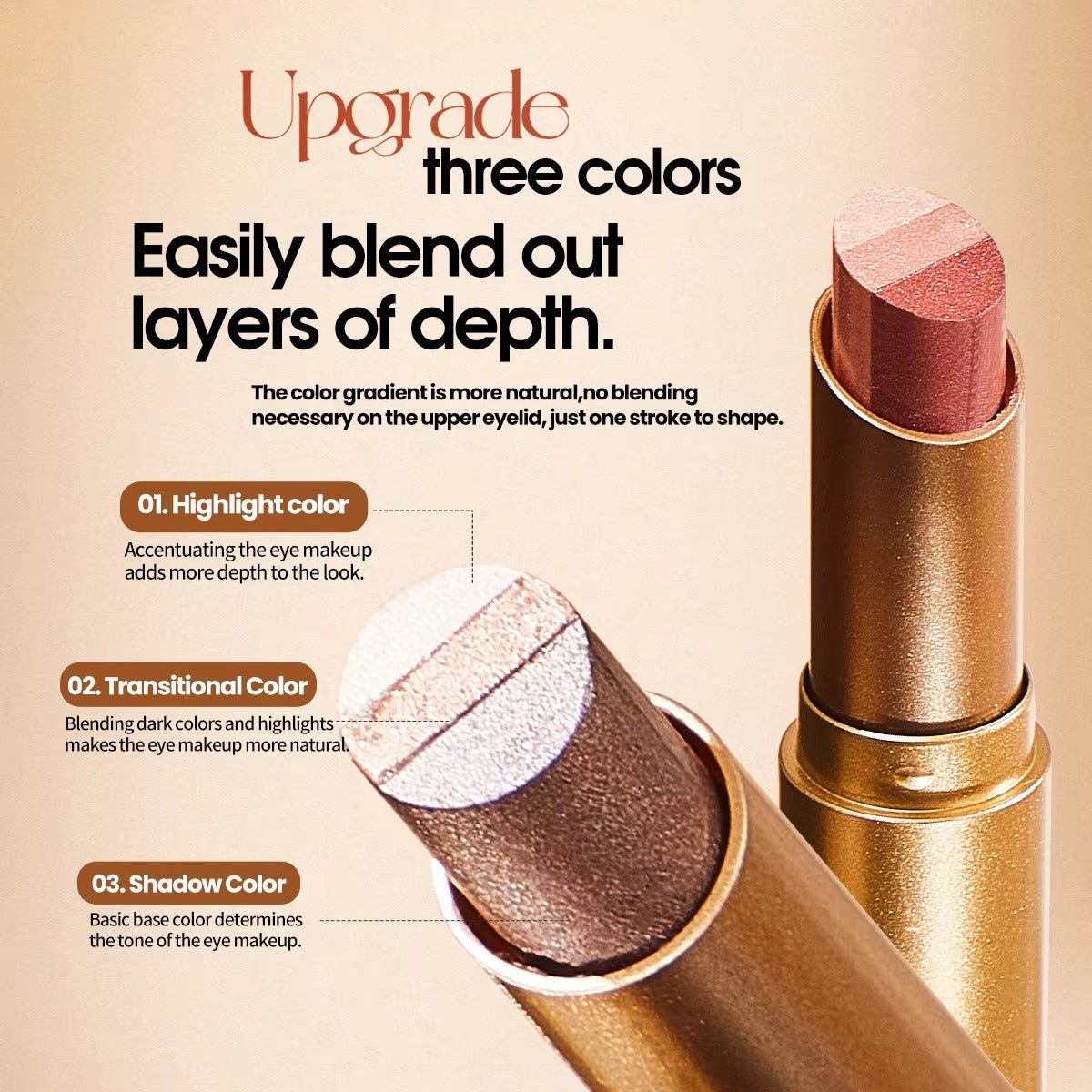 3 Shade Cream Eyeshadow Stick | Smooth & Blendable