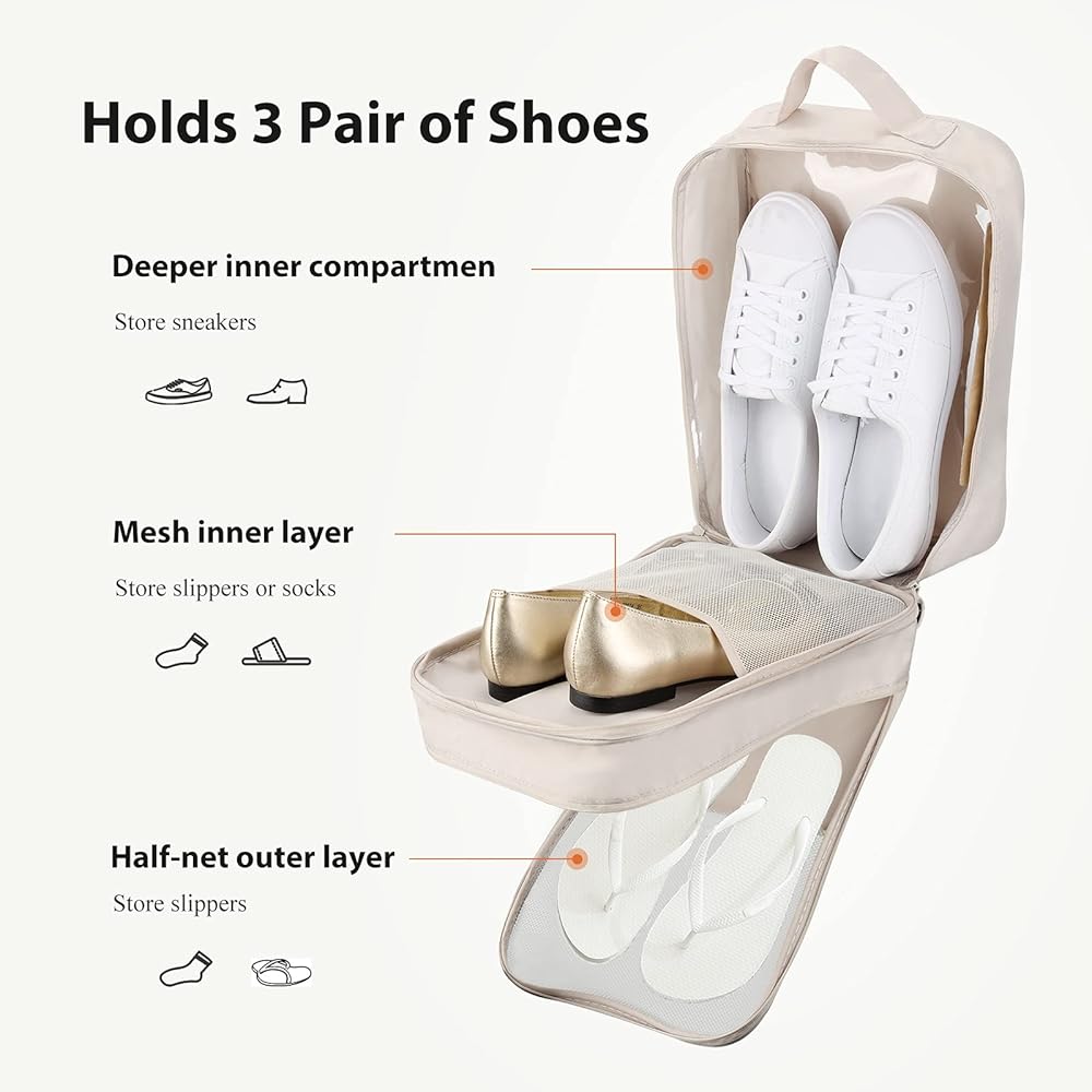 👟 3-Pair Travel Shoe Organizer Bag