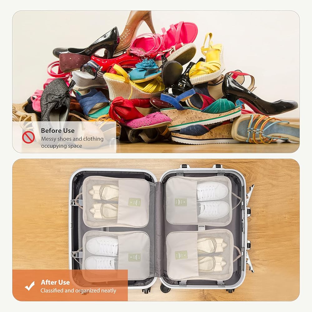 👟 3-Pair Travel Shoe Organizer Bag
